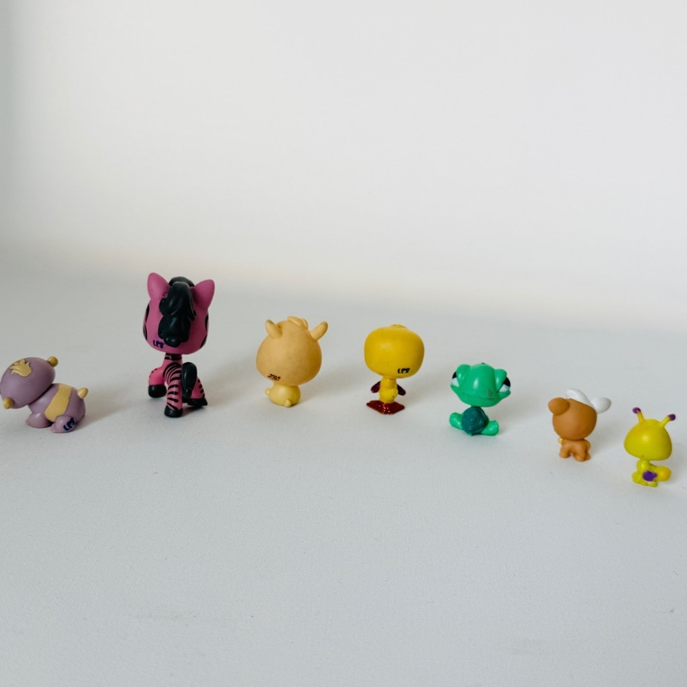 LPS Littlest Pet Shop Lot of 7 - Vintage G2 Zebra, Hippo, Sparkle Duck - Picture 5 of 7